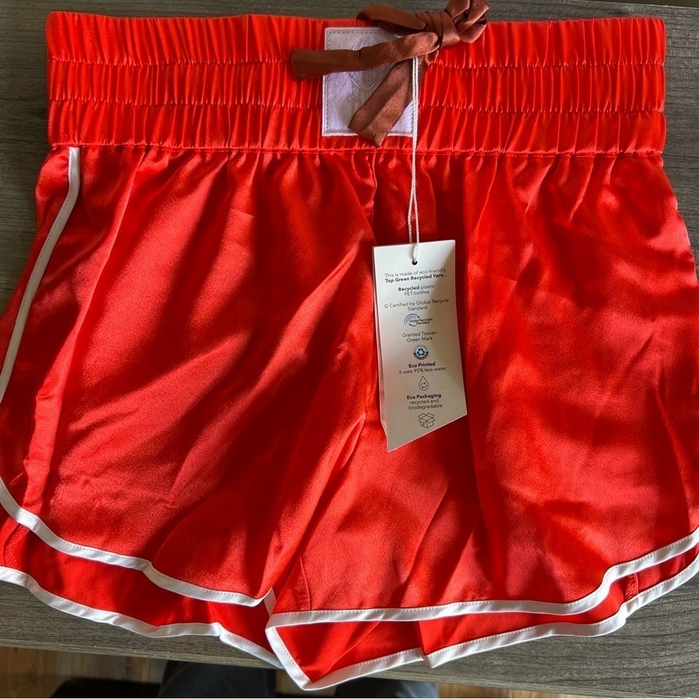 We Are HAH HAHT NEW Women's Blood Orange Satin Boxer Shorts Size Small